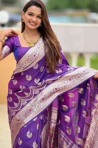 soft litchi art silk banarasi art silk jacquard saree (banarasi-15-purple)