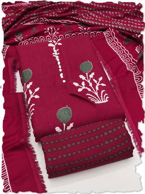 maroon cotton salwar suit dress material 1