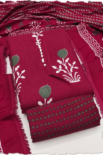 maroon cotton salwar suit dress material