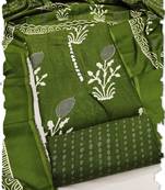 olive green cotton salwar suit dress material