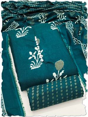 teal cotton salwar suit dress material 1