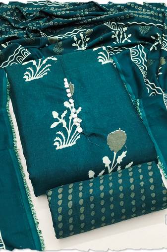 teal cotton salwar suit dress material