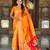 soft litchi art silk paithani jacquard saree (ganpati-paithani-orange)