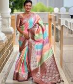 soft litchi art silk fancy jacquard bollywood saree (multi-colour-maroon)