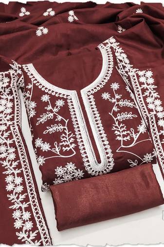 burgundy jalpari silk salwar suit dress material