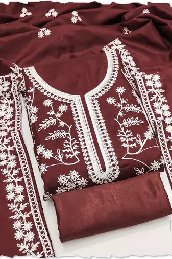 burgundy jalpari silk salwar suit dress material