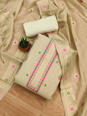 chiku zari woven chanderi silk dress materials 1