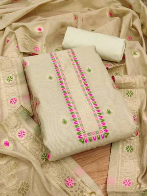 chiku zari woven chanderi silk dress materials 3