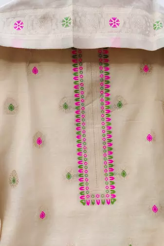 chiku zari woven chanderi silk dress materials