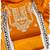 women's orange georgette salwar suit dress material with golden thread embroidery