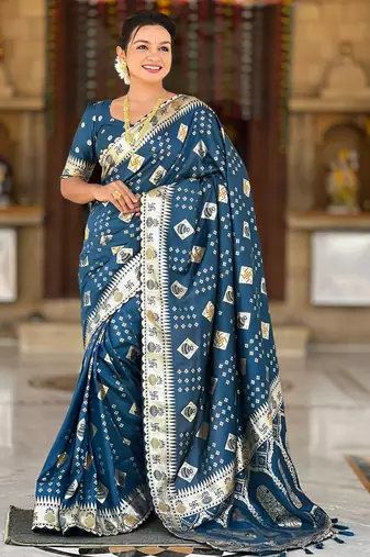 soft dola art silk fancy jacquard bollywood saree (swastik-dola-morpich)