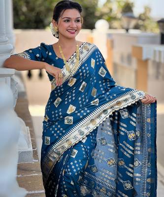 soft dola art silk fancy jacquard bollywood saree (swastik-dola-morpich) 5