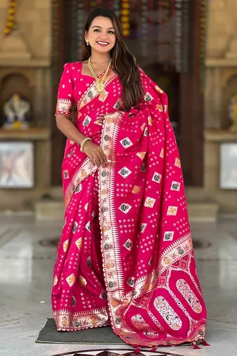 soft dola art silk fancy jacquard bollywood saree (swastik-dola-rani-pink)