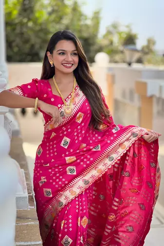 soft dola art silk fancy jacquard bollywood saree (swastik-dola-rani-pink)