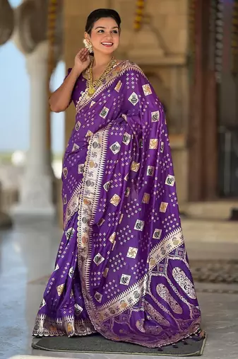 soft dola art silk fancy jacquard bollywood saree (swastik-dola-violet)