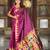soft litchi art silk banarasi art silk jacquard saree (temple-paithani-wine)