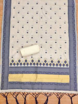 navy blue zari woven banarasi dress materials 4