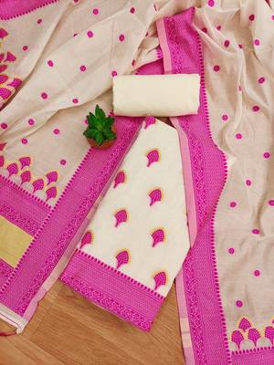 pink zari woven banarasi dress materials 2