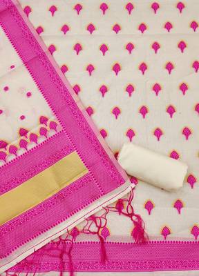 pink zari woven banarasi dress materials 3