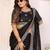 georgette embroidered & sequin work bollywood fancy saree (madhvi-black)