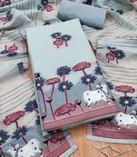 grey zari woven banarasi dress materials