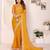 georgette embroidered & sequin work bollywood fancy saree (madhvi-mustard)