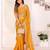 georgette embroidered & sequin work bollywood fancy saree (madhvi-mustard)