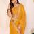 georgette embroidered & sequin work bollywood fancy saree (madhvi-mustard)