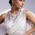 White embroidered organza saree