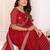 georgette embroidered & sequin work bollywood fancy saree (madhvi-red)