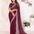 georgette embroidered & sequin work bollywood fancy saree (madhvi-wine)