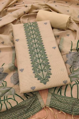 chiku zari woven banarasi dress materials