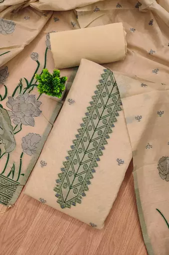 chiku zari woven banarasi dress materials
