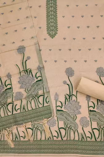 chiku zari woven banarasi dress materials