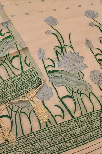 chiku zari woven banarasi dress materials