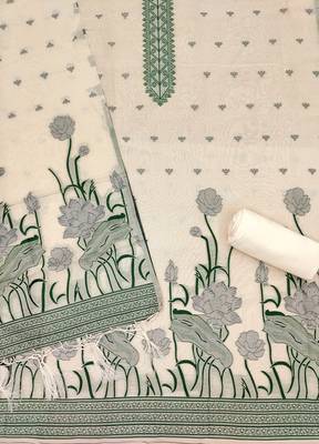 off white zari woven banarasi dress materials 3