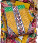mustard chinon pakistani pattern dress material