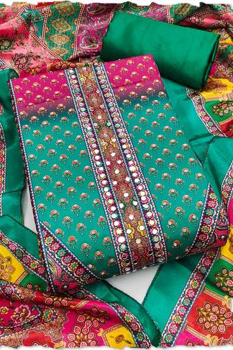 teal chinon pakistani pattern dress material