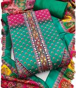 teal chinon pakistani pattern dress material