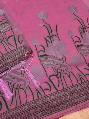 pink zari woven banarasi dress materials 4