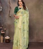 chiffon net embroidery work bollywood fancy saree (vedangi-pista)