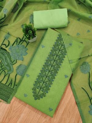 light green zari woven banarasi dress materials 2