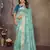 chiffon net embroidery work bollywood fancy saree (vedangi-turquoise)