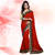 Red embroidered georgette saree with blouse