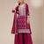 Maroon faux georgette semi stitched suit with embroidery sequence work