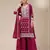 Maroon faux georgette semi stitched suit with embroidery sequence work