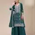 Teal blue faux georgette semi stitched suit with embroidery sequence work