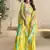 Mustard embroidered sequins chinon shrug suit - Full stitched free size