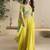 Mustard embroidered sequins chinon shrug suit - Full stitched free size