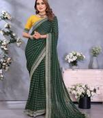 georgette embroidered & sequin work bollywood fancy saree (shreeja-green)